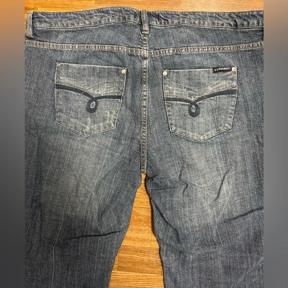 Vintage 90's Z.Cavaricci Women's Plus Low Rise Flare Med Wash Blue Jeans 20